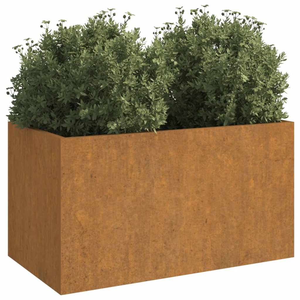 Vidaxl planter 62x30x29 cm corten steel