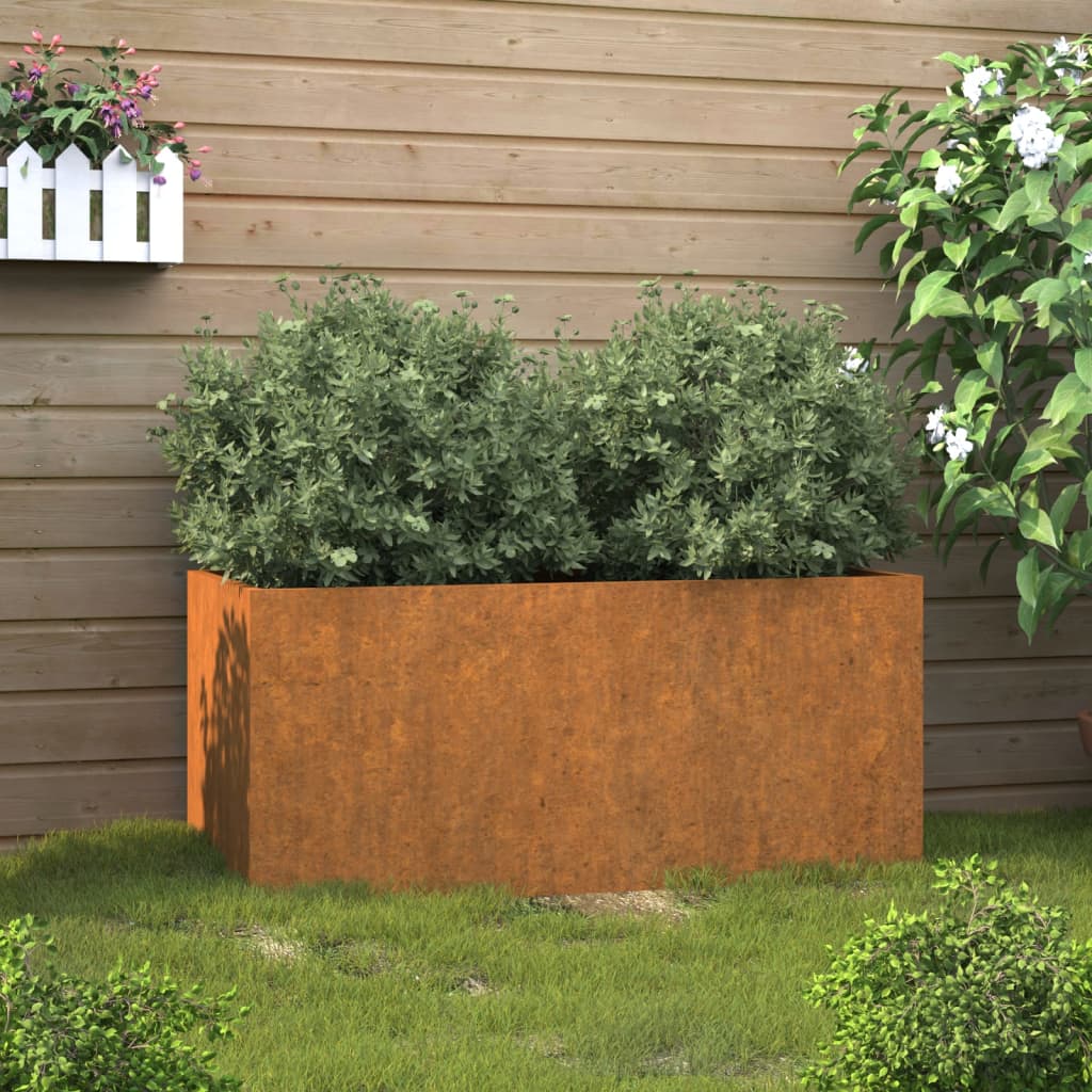Vidaxl planter 62x30x29 cm corten steel