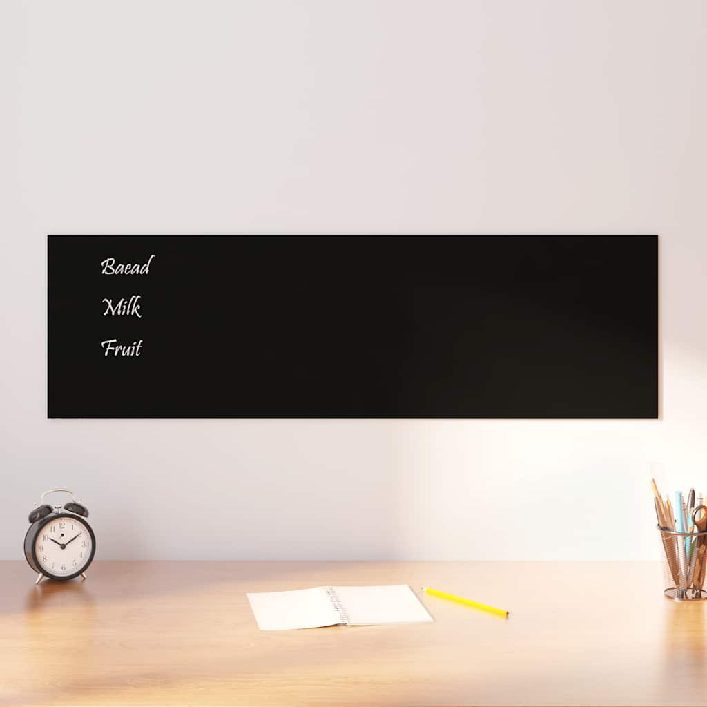 VidaXL Magnetic board for the wall 100x30 cm hardened glass black