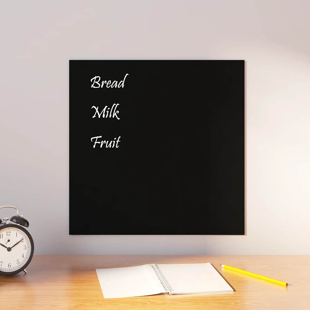 VidaXL Magnetic board Wall -mounted 40x40 cm Tempered glass black