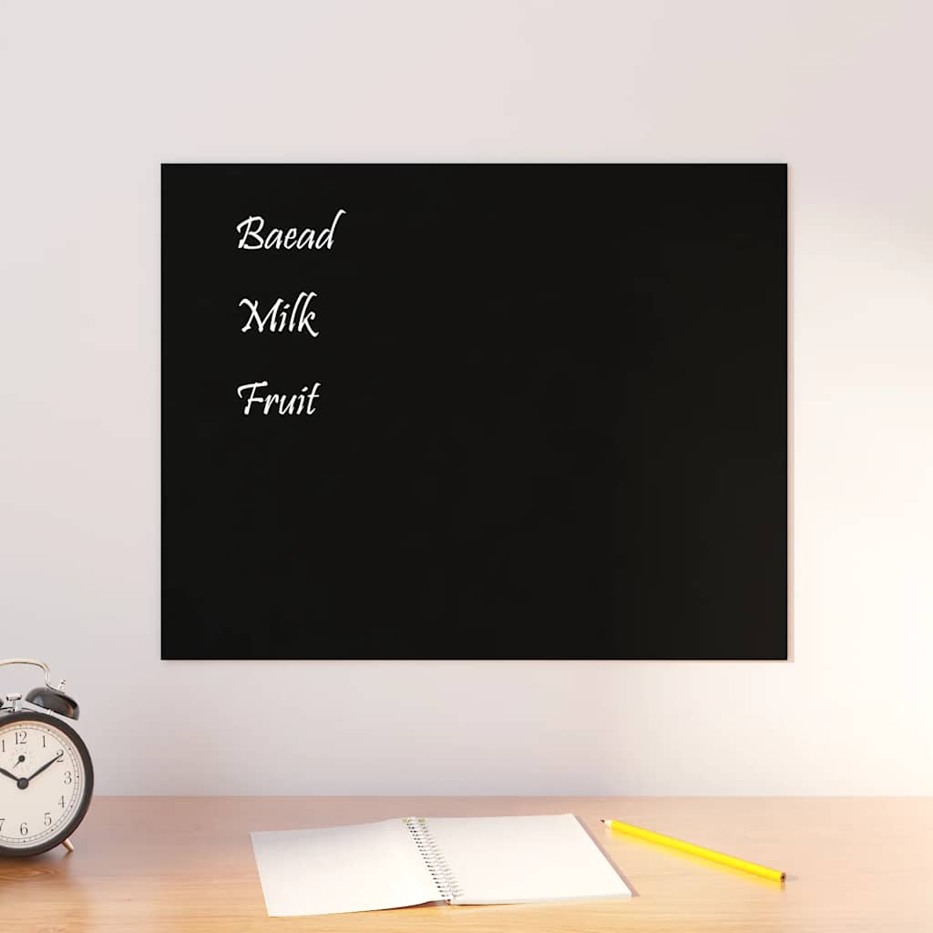 Magnetna plošča Vidaxl za steno 50x40 cm utrjeno steklo črno