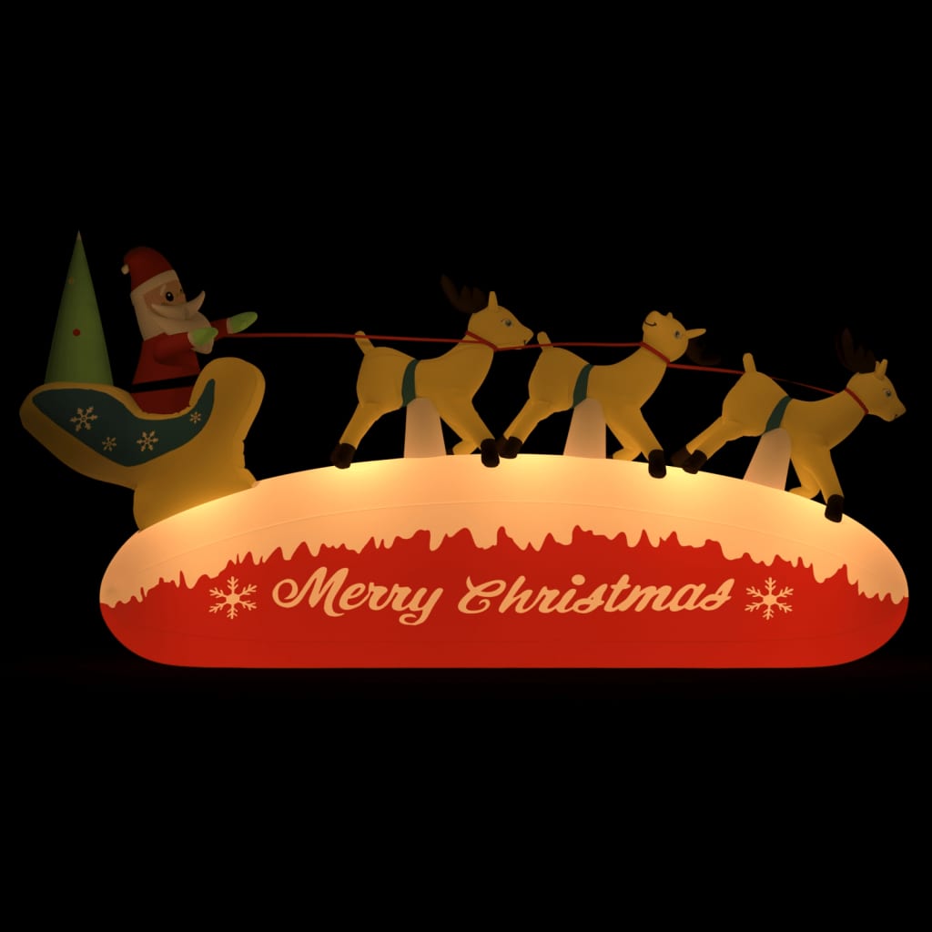Vidaxl Christmas Decoration Santa Claus and Reindeer Basplable LED 145 cm