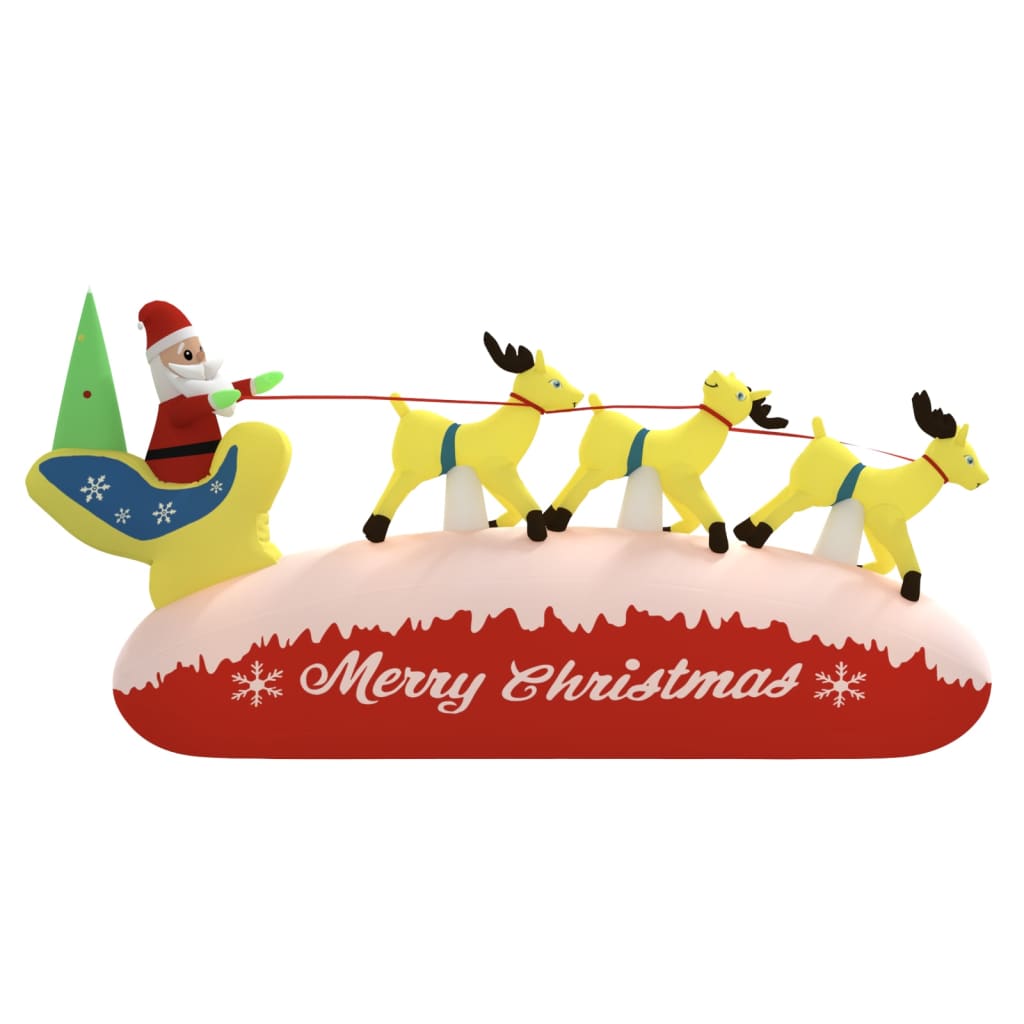 Vidaxl Christmas Decoration Santa Claus and Reindeer Basplable LED 145 cm