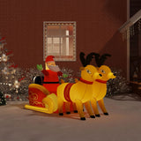 Vidaxl Christmas Decoration Santa Claus and Reindeer gonflable a mené 130 cm