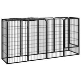 VidaXL Dog Kennel 10 panels 50 x 100 cm powder -coated steel black