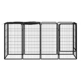 VidaXL Dog Kennel 10 panels 50 x 100 cm powder -coated steel black