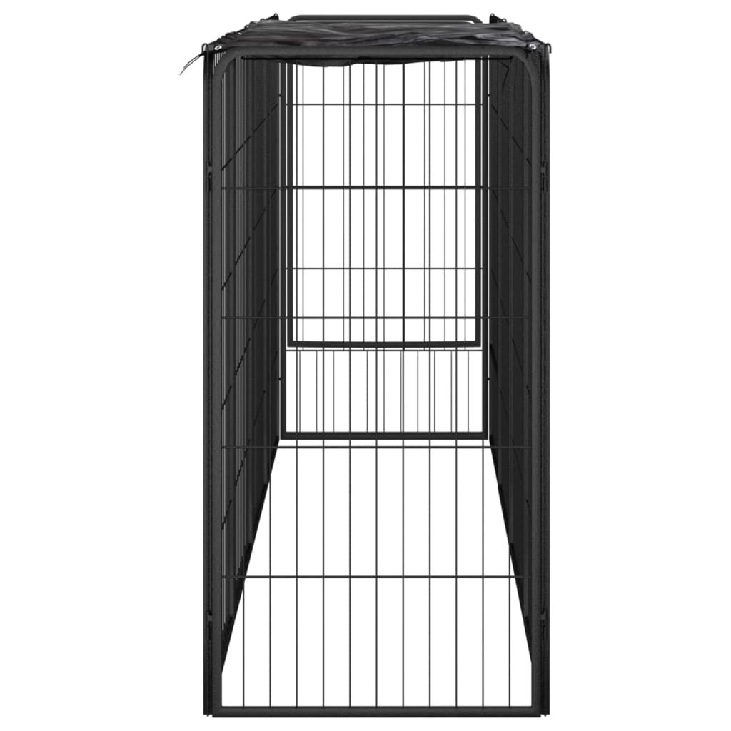 VidaXL Dog Kennel 10 panels 50 x 100 cm powder -coated steel black