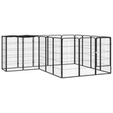 VidaXL Dog Kennel 18 panels 50 x 100 cm powder -coated steel black