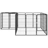 VidaXL Dog Kennel 18 panels 50 x 100 cm powder -coated steel black