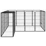 VidaXL Dog Kennel 18 panels 50 x 100 cm powder -coated steel black