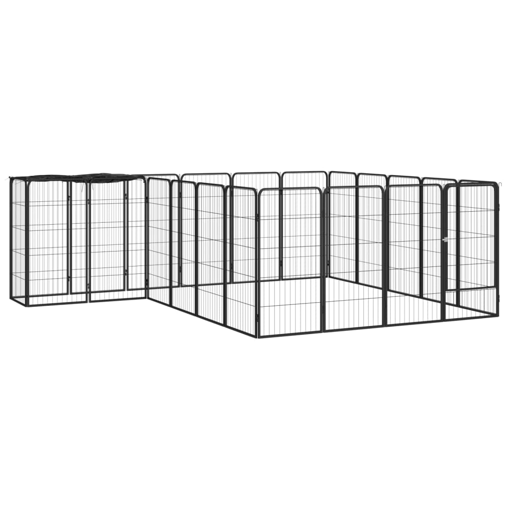 Vidaxl psa psarna 22 plošč 50x100 cm jeklena črna praška
