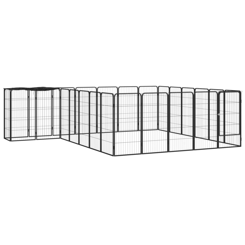 Vidaxl psa psarna 26 plošč 50x100 cm jeklena črna v prahu