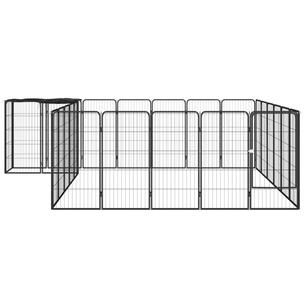 Vidaxl psa psarna 26 plošč 50x100 cm jeklena črna v prahu