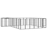 Vidaxl psa psarni 30 plošč 50 x 100 cm jeklena črna v prahu