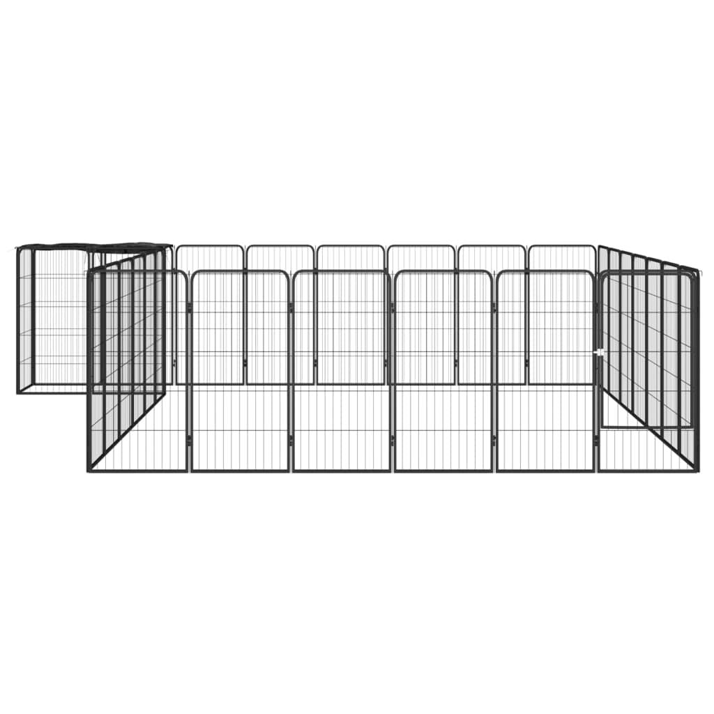 Vidaxl psa psarni 30 plošč 50 x 100 cm jeklena črna v prahu