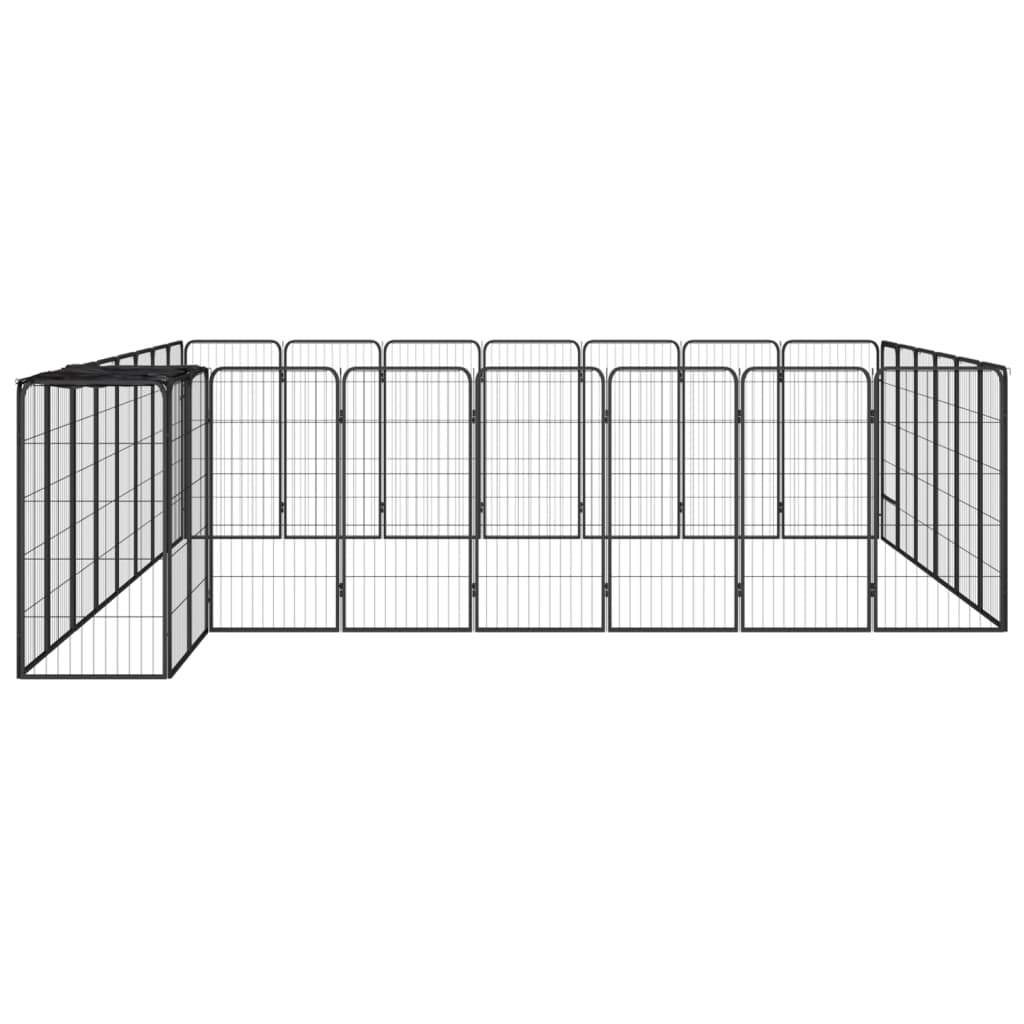 Vidaxl psa psarni 30 plošč 50 x 100 cm jeklena črna v prahu