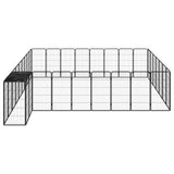 Vidaxl psa psarni 34 plošče 50x100 cm v prahu, prevlečeno jekleno črno
