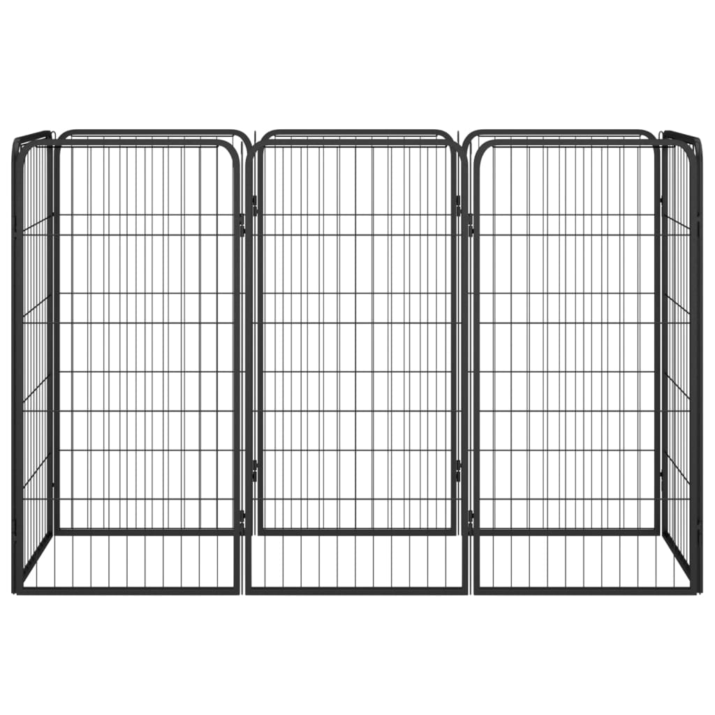 Vidaxl psa psarnice 8 plošč 50x100 cm jeklena črna v prahu