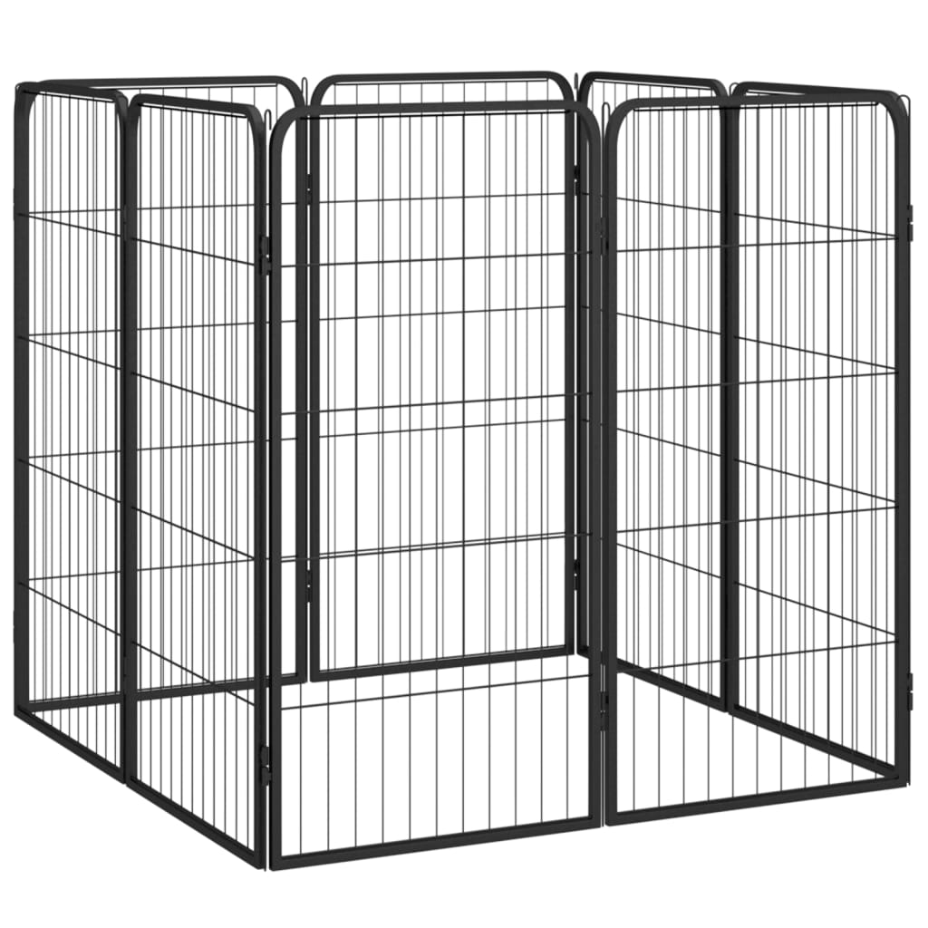 Vidaxl psa psarnice 8 plošč 50x100 cm jeklena črna v prahu