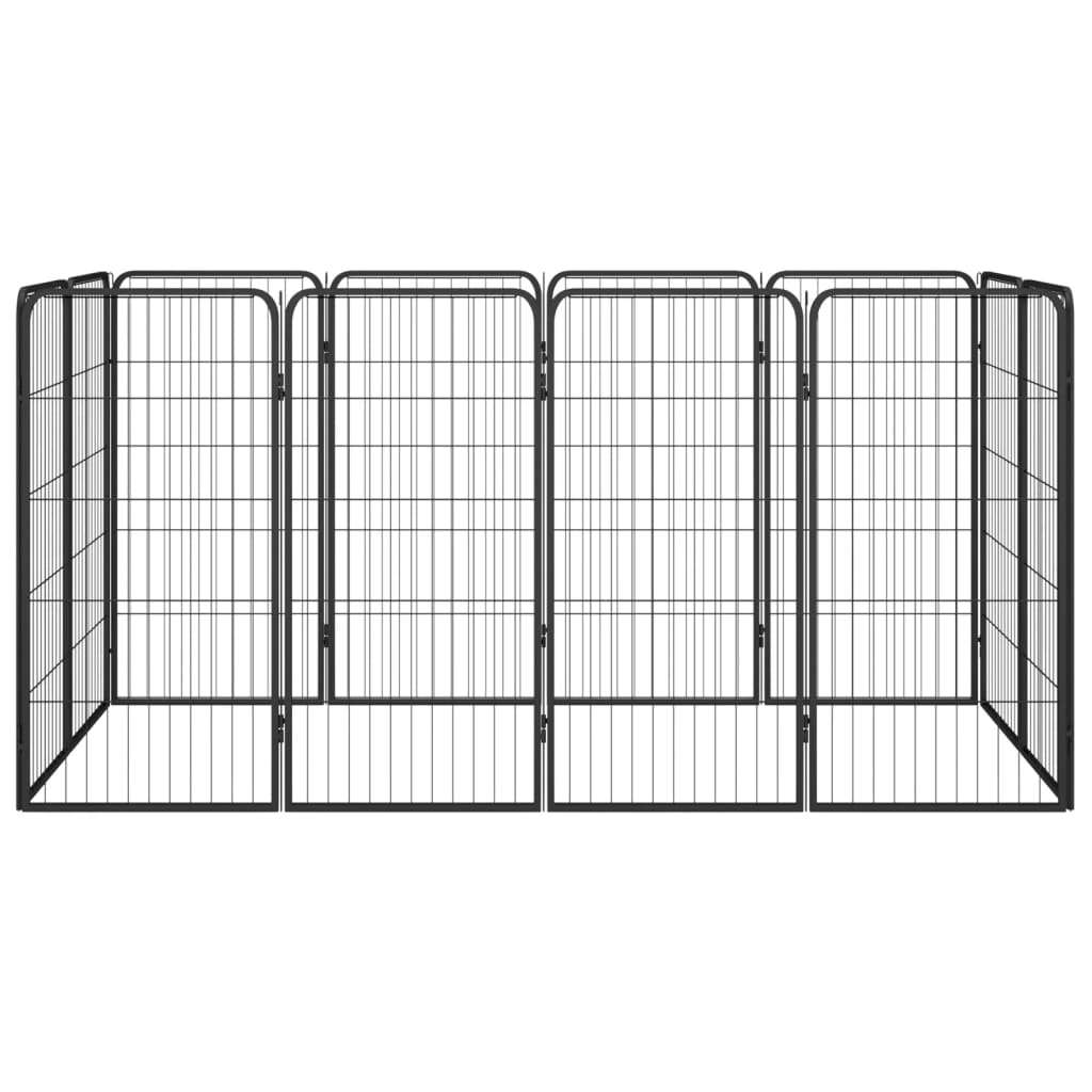 VidaXL Dog Kennel 12 panels 50 x 100 cm powder -coated steel black
