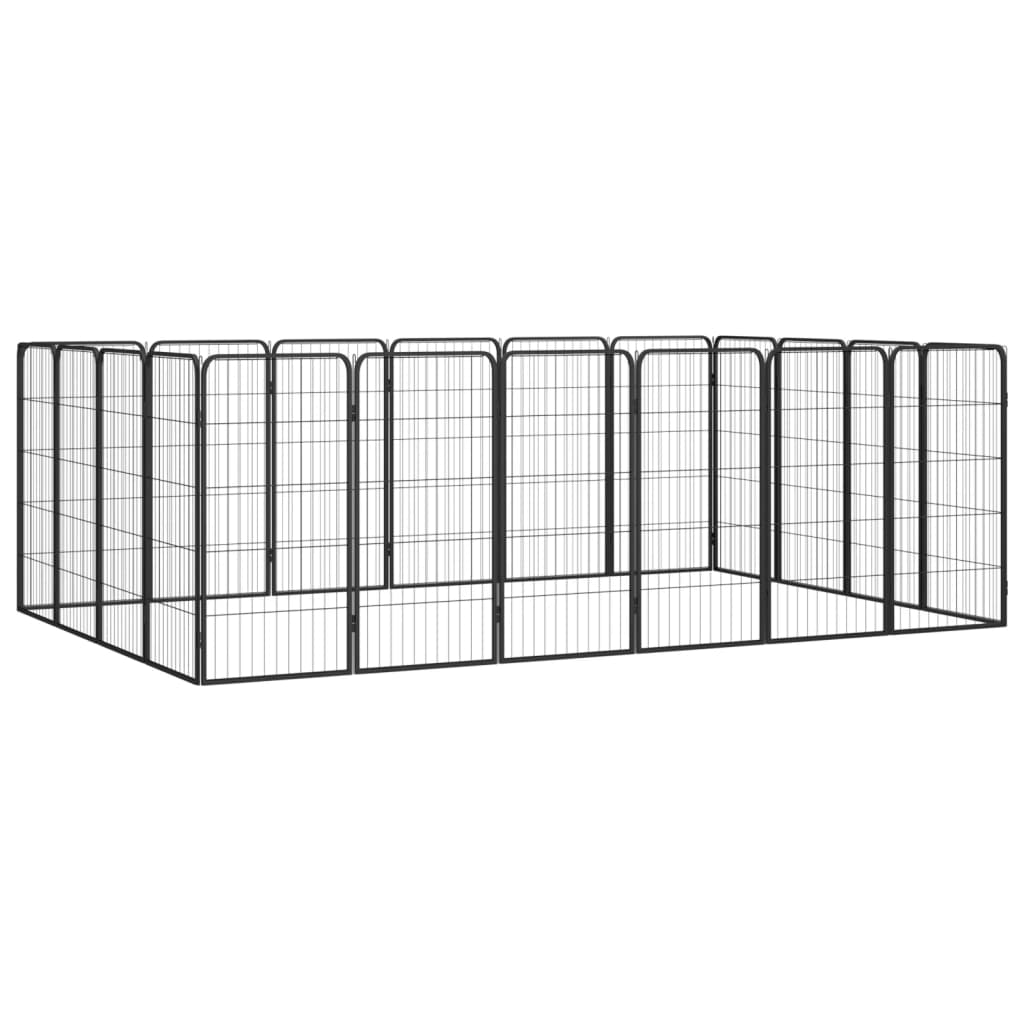 VidaXL Dog Kennel 20 panels 50 x 100 cm powder -coated steel black