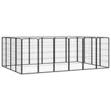 VidaXL Dog Kennel 20 panels 50 x 100 cm powder -coated steel black