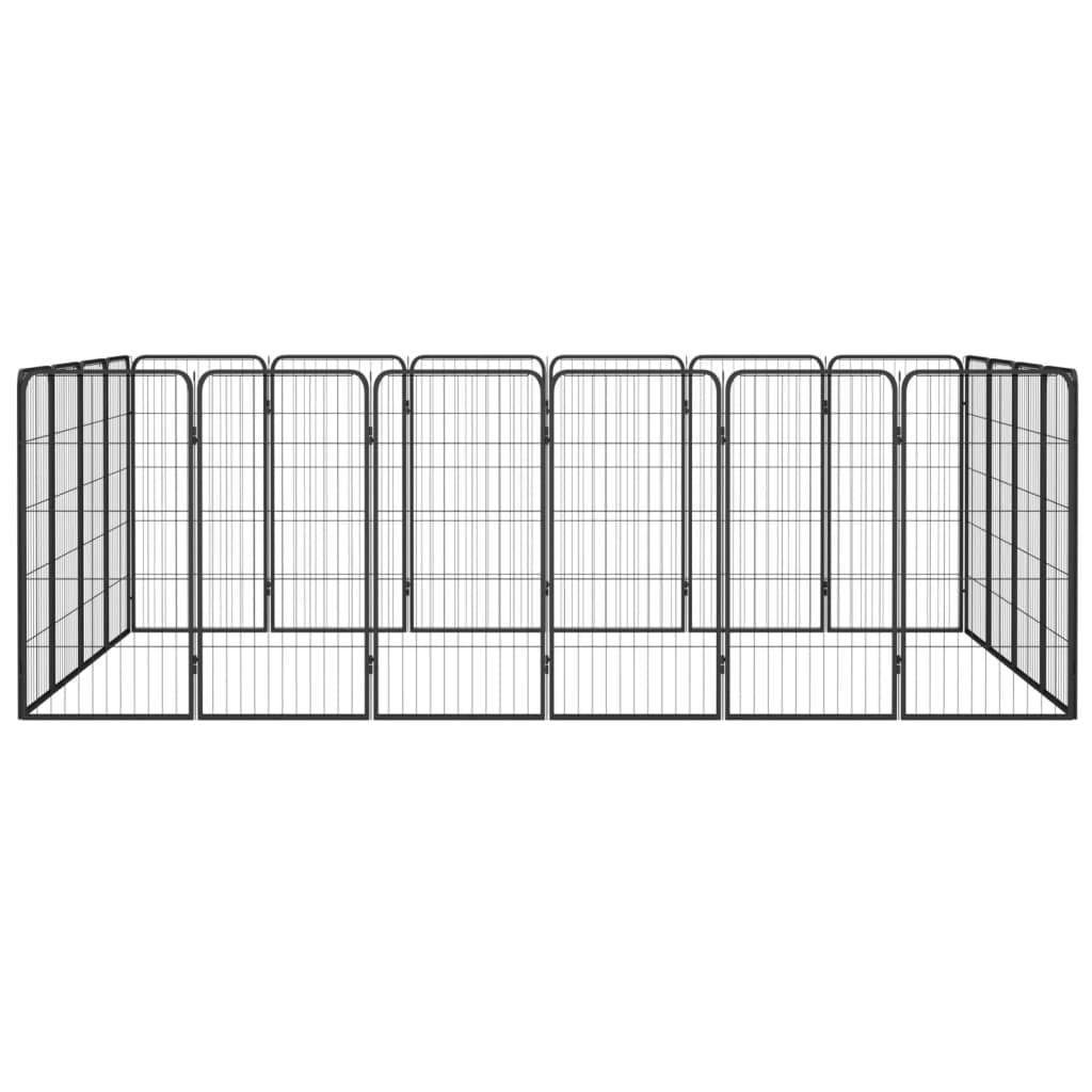 VidaXL Dog Kennel 20 panels 50 x 100 cm powder -coated steel black