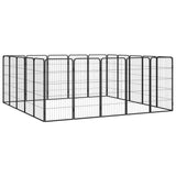 VidaXL Dog Kennel 20 panels 50 x 100 cm powder -coated steel black