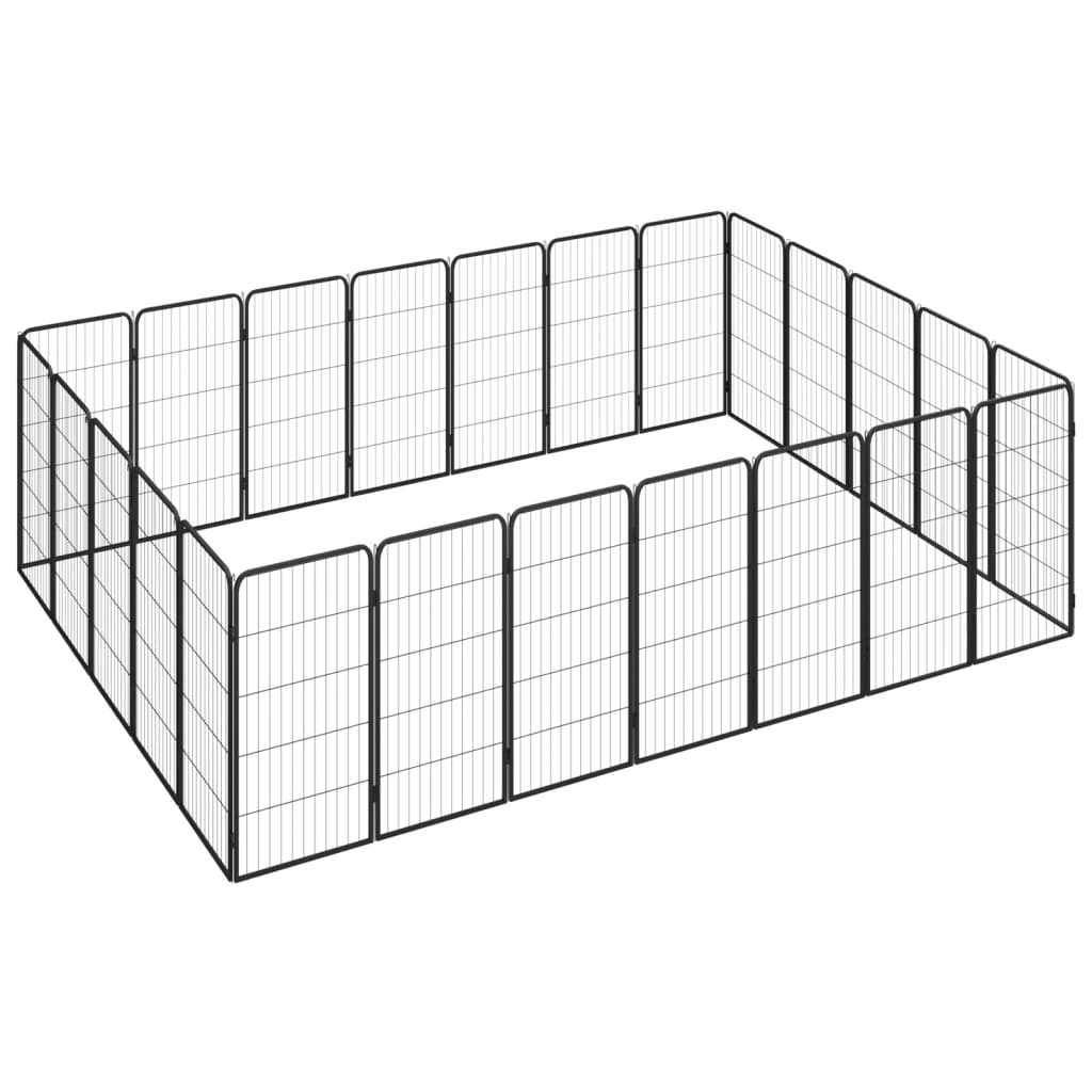 Vidaxl psa psaline 24 plošč 50 x 100 cm jeklena črna praška