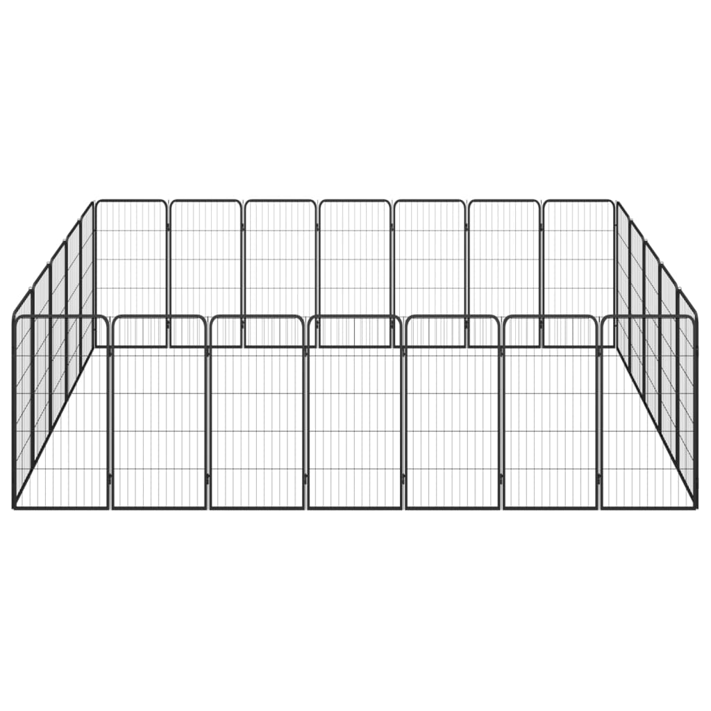 Vidaxl psa psaline 24 plošč 50 x 100 cm jeklena črna praška