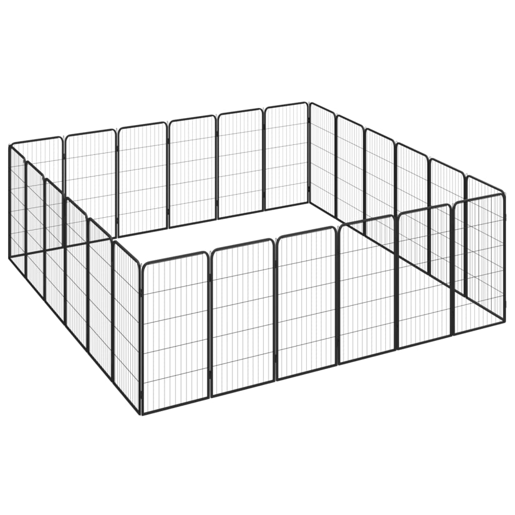 Vidaxl psa psaline 24 plošč 50 x 100 cm jeklena črna praška