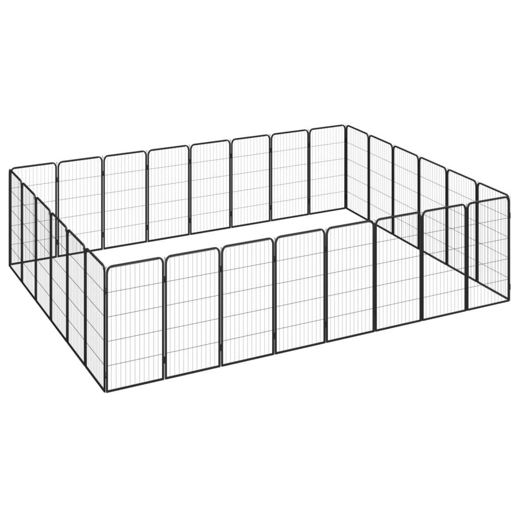 Vidaxl psa psarna 28 plošč 50x100 cm jeklena črna v prahu