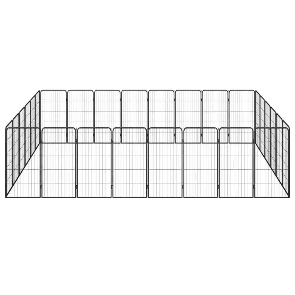 Vidaxl psa psarna 28 plošč 50x100 cm jeklena črna v prahu