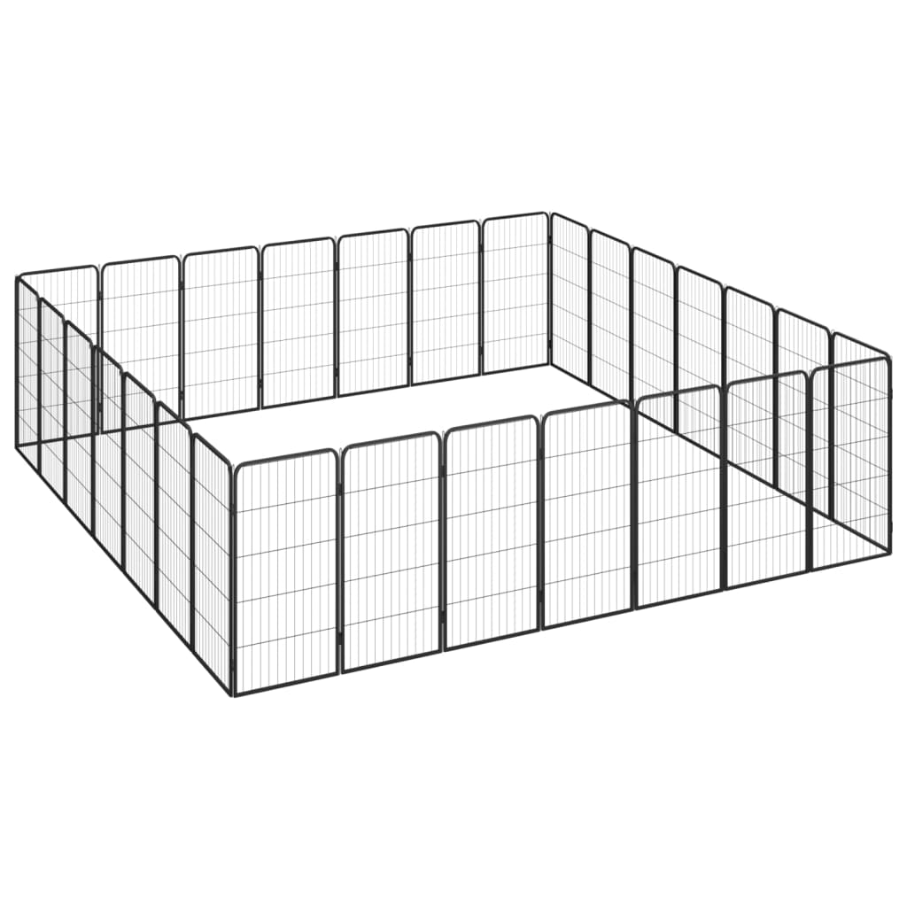 Vidaxl psa psarna 28 plošč 50x100 cm jeklena črna v prahu