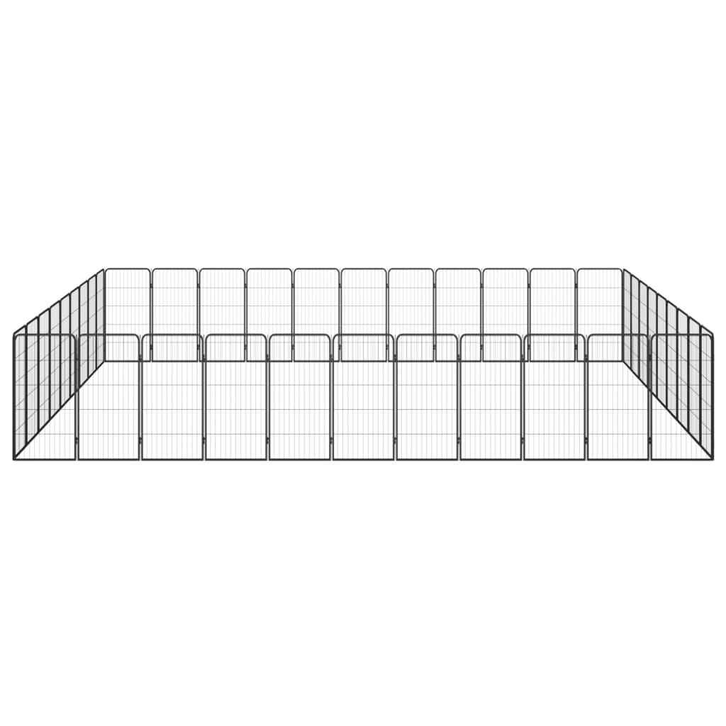 Vidaxl psa psarni 40 plošč 50 x 100 cm jeklena črna v prahu