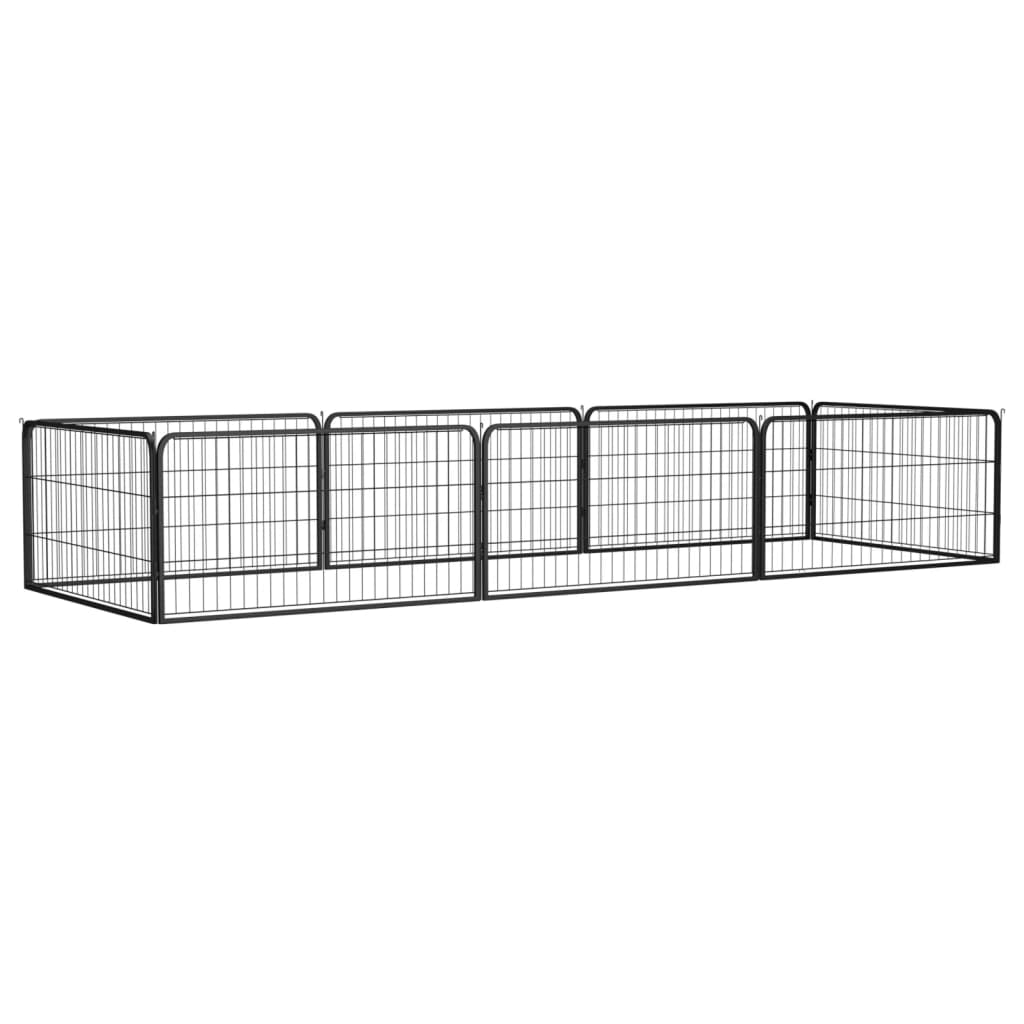 Vidaxl psa psarnice 8 plošč 100x50 cm jeklena črna v prahu