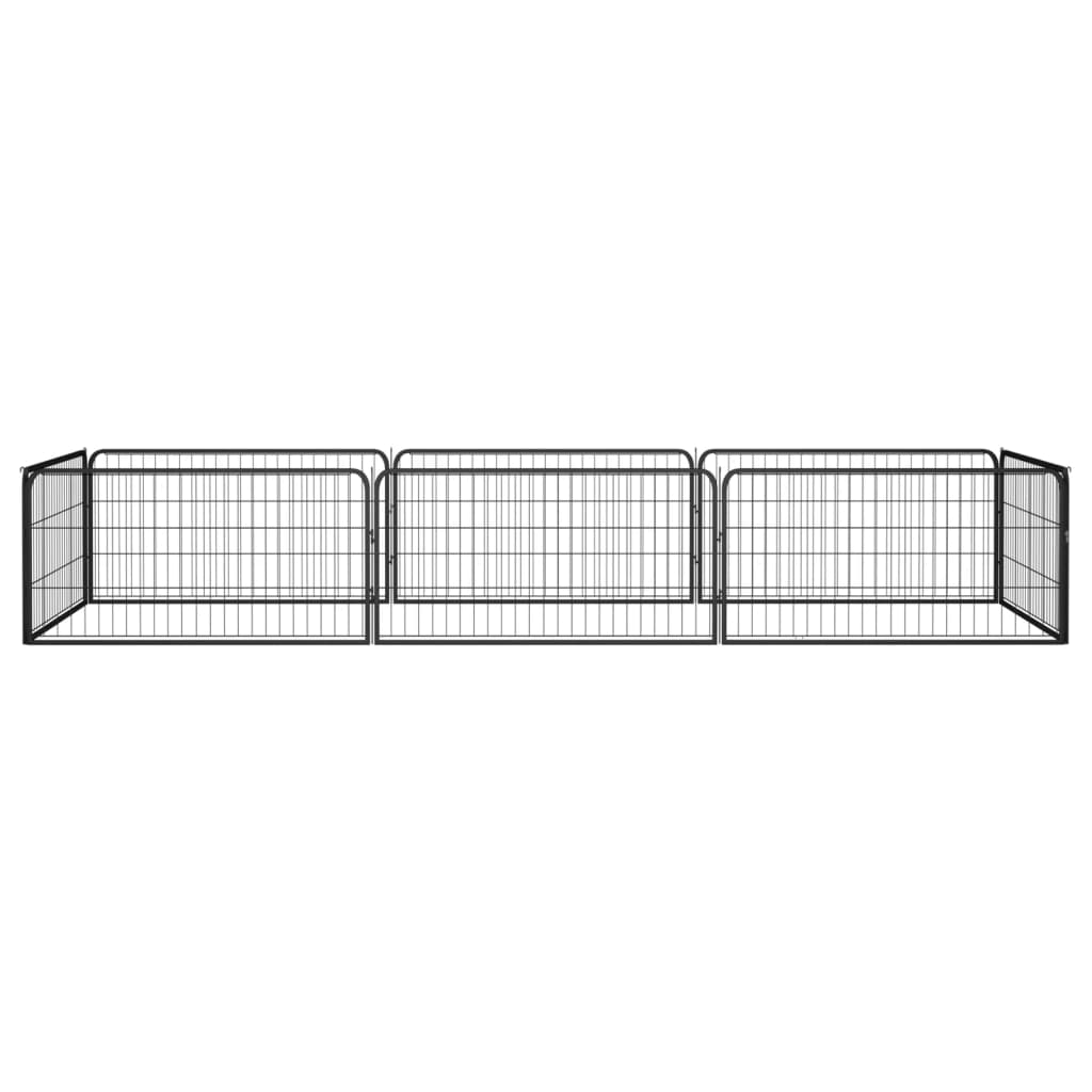 Vidaxl psa psarnice 8 plošč 100x50 cm jeklena črna v prahu