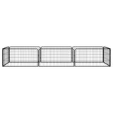 Vidaxl psa psarnice 8 plošč 100x50 cm jeklena črna v prahu