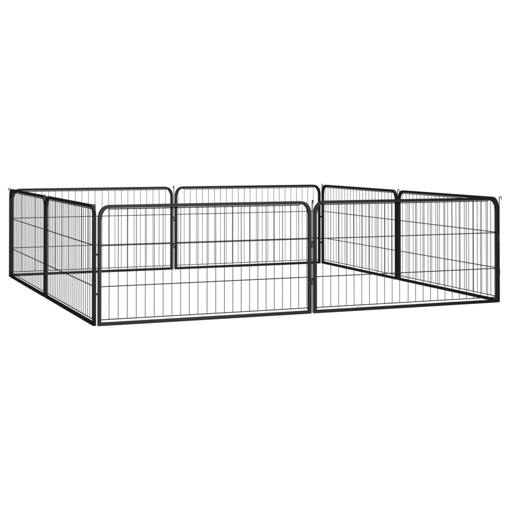 Vidaxl psa psarnice 8 plošč 100x50 cm jeklena črna v prahu