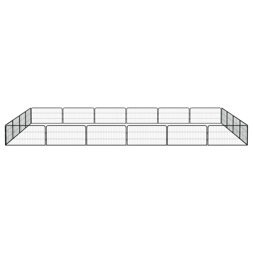 VidaXL Dog Kennel 20 panels 100x50 cm powder -coated steel black