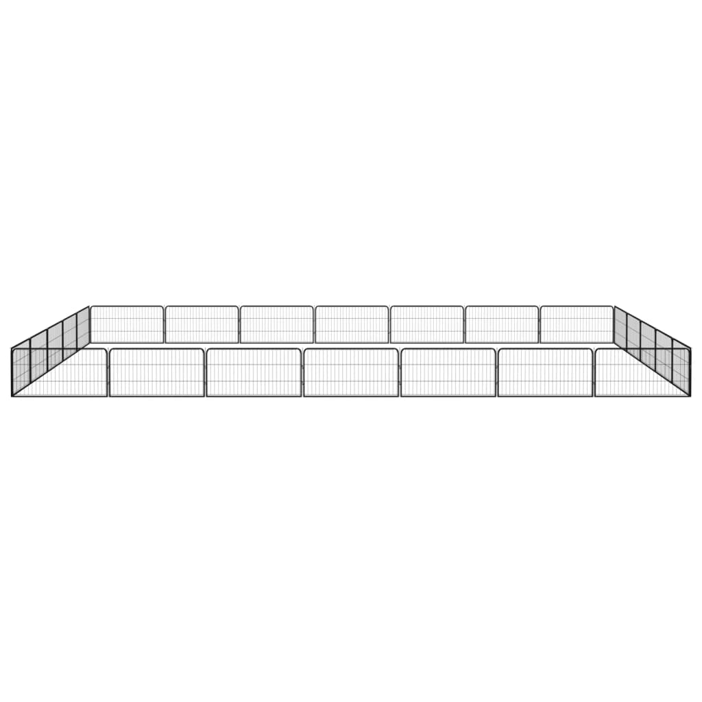 Vidaxl psa psarna 24 plošč 100x50 cm jeklena črna praška