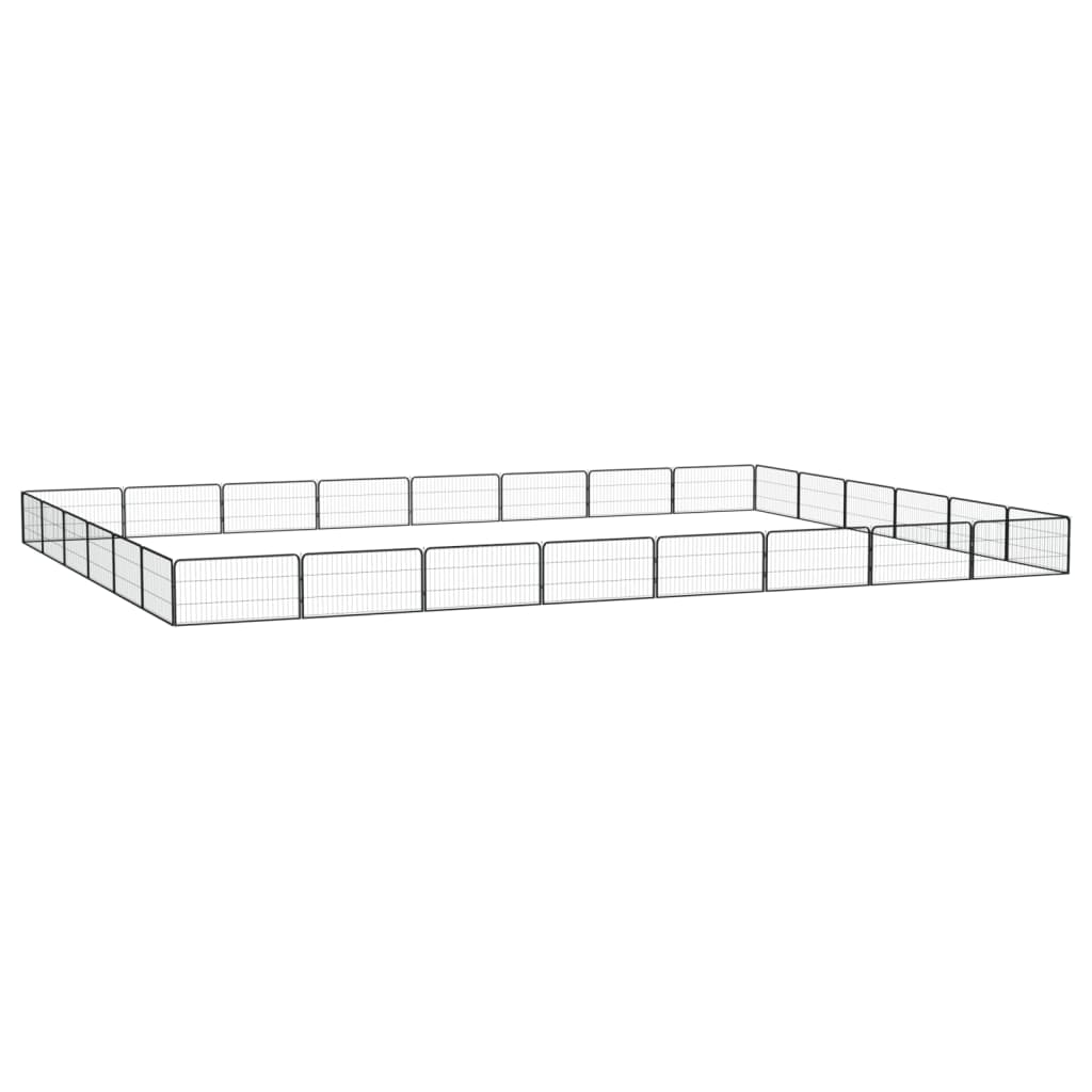Vidaxl psa psarni 28 plošč 100x50 cm jeklena črna praška