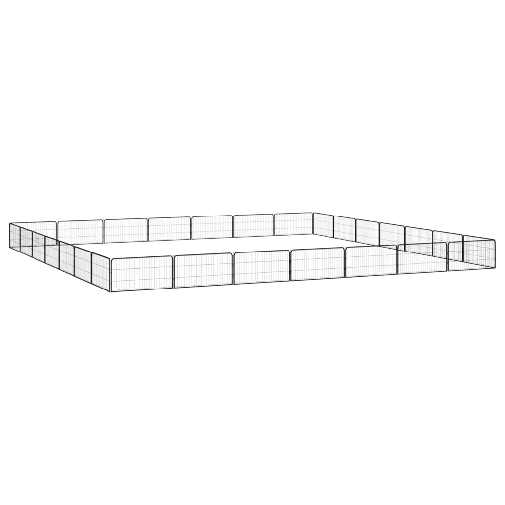 Vidaxl psa psarni 28 plošč 100x50 cm jeklena črna praška