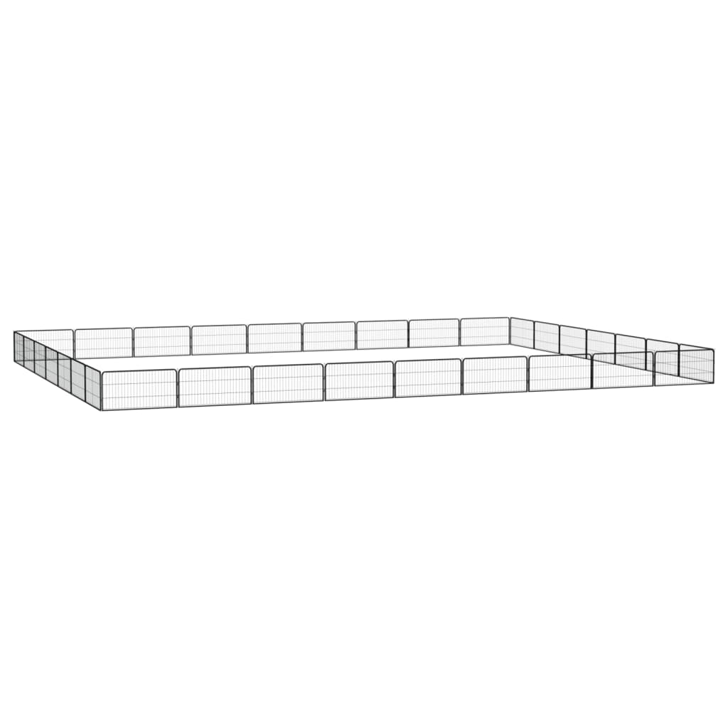 Vidaxl psa psarni 32 plošče 100x50 cm jeklena črna praška