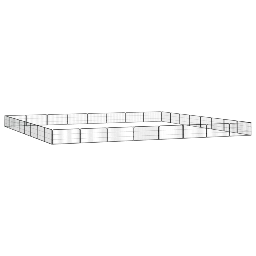 Vidaxl psa psarni 32 plošče 100x50 cm jeklena črna praška