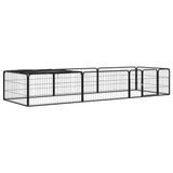 Vidaxl psa psarnice 8 plošč 100x50 cm jeklena črna v prahu