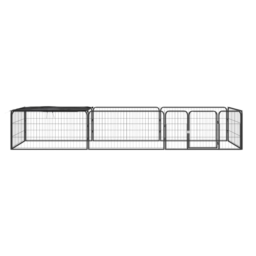 Vidaxl psa psarnice 8 plošč 100x50 cm jeklena črna v prahu