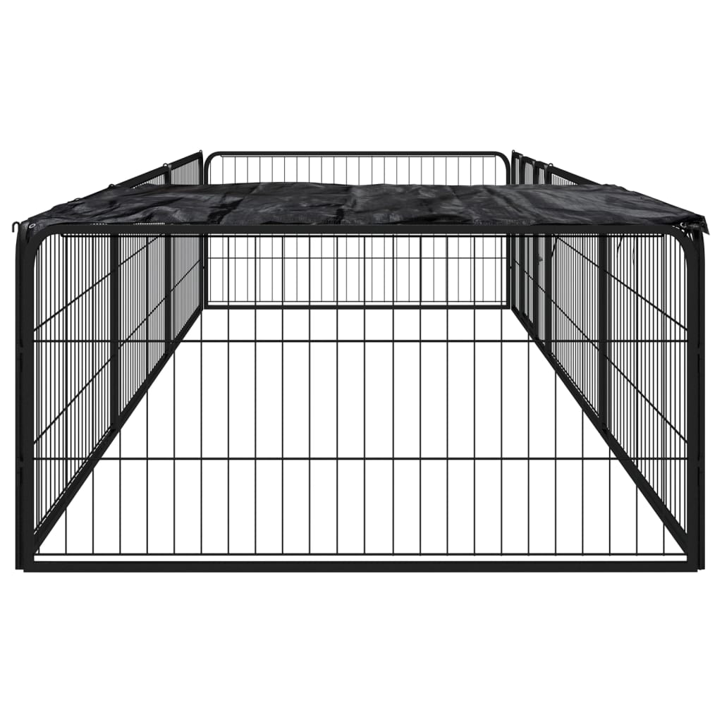 Vidaxl psa psarnice 8 plošč 100x50 cm jeklena črna v prahu