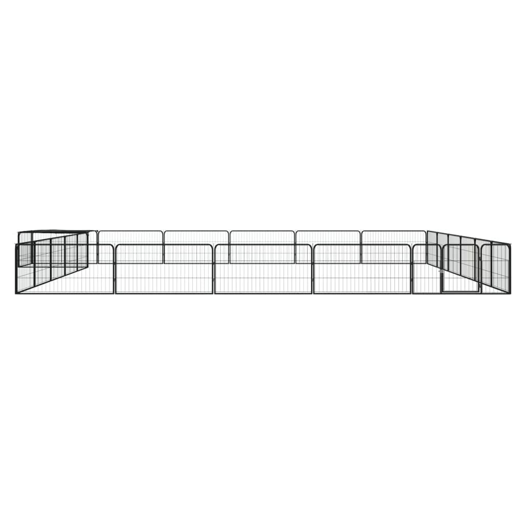 Vidaxl psa psarna 24 plošč 100x50 cm jeklena črna praška