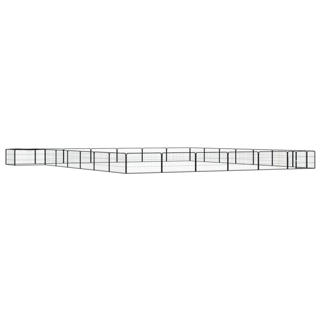 Vidaxl psa psarni 28 plošč 100x50 cm jeklena črna praška